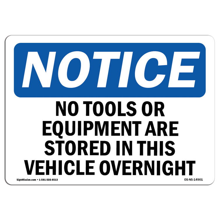SignMission No Tools or Equipment Are Stored in This Sign Wayfair